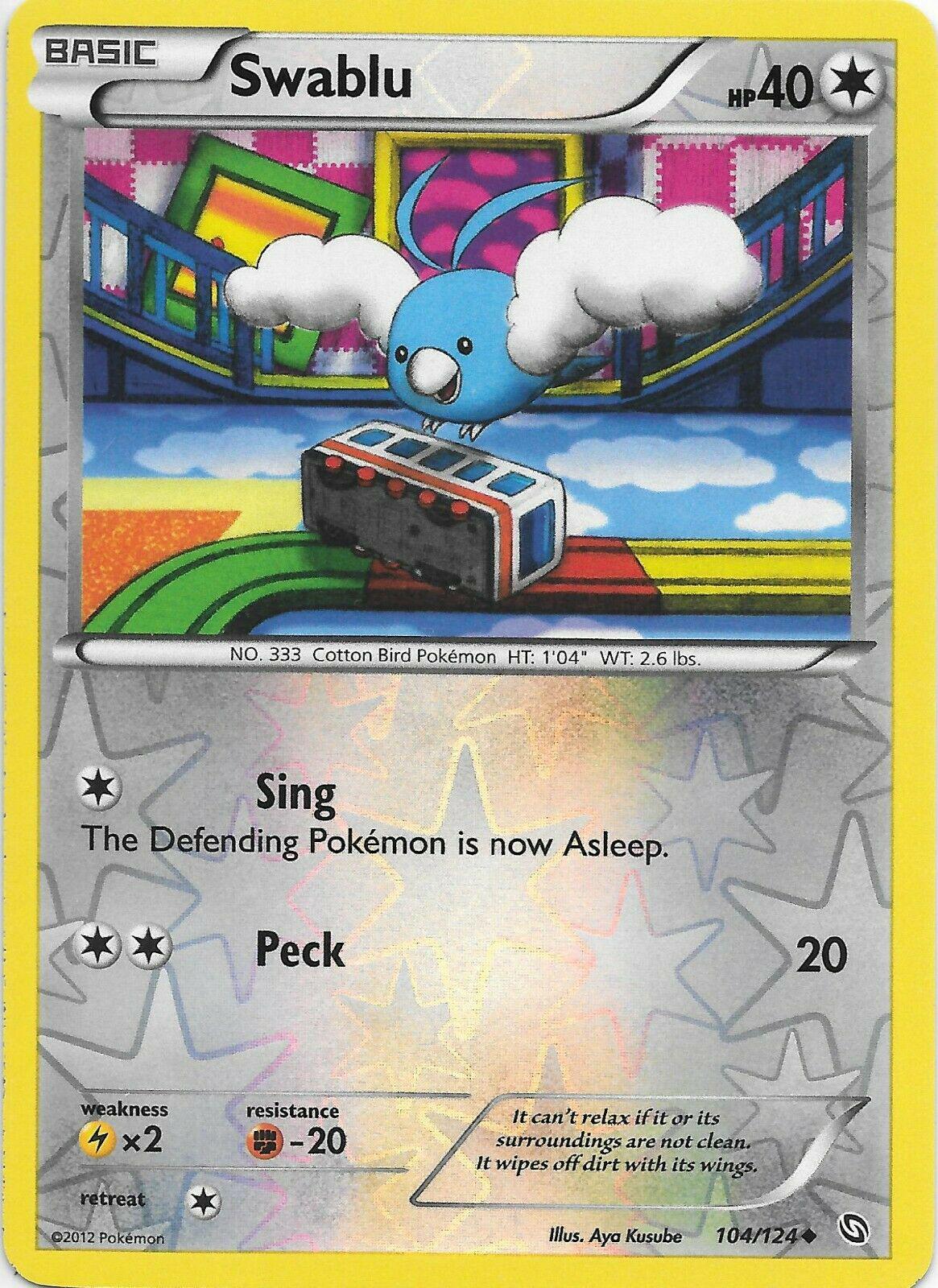pokemon card swablu GG27/GG70 -Crown Zenith Galarian Gallery Full Art Holo : Toys & Games If tails Pokemon Swablu 148/191 Reverse Holo