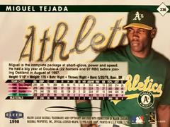 Rear | Miguel Tejada Baseball Cards 1998 Fleer Tradition