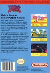 Kirby'S Adventure - Back | Kirby's Adventure NES