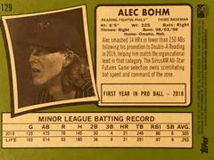 Rear | Alec Bohm Baseball Cards 2020 Topps Heritage Minor League