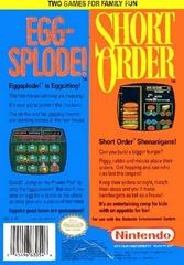 Short Order/Eggsplode - Back | Short Order/Eggsplode NES