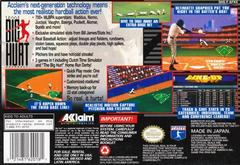 Frank Thomas Big Hurt Baseball - Back | Frank Thomas Big Hurt Baseball Super Nintendo