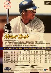 Rear | Homer Bush Baseball Cards 1998 Ultra