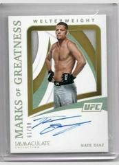 Nate Diaz Ufc Cards 2021 Panini Immaculate UFC Marks of Greatness Autographs Prices