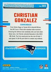 Back | Christian Gonzalez Football Cards 2023 Panini Donruss