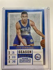 Ben Simmons [Blue Jersey] #3 Basketball Cards 2017 Panini Contenders Draft Picks Prices