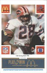 Greg Bell #28 Football Cards 1986 McDonald's Bills Prices