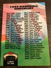 Checklist #501-600 Baseball Cards 1992 Stadium Club Prices