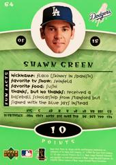 Rear | Shawn Green Baseball Cards 2004 Upper Deck Power Up