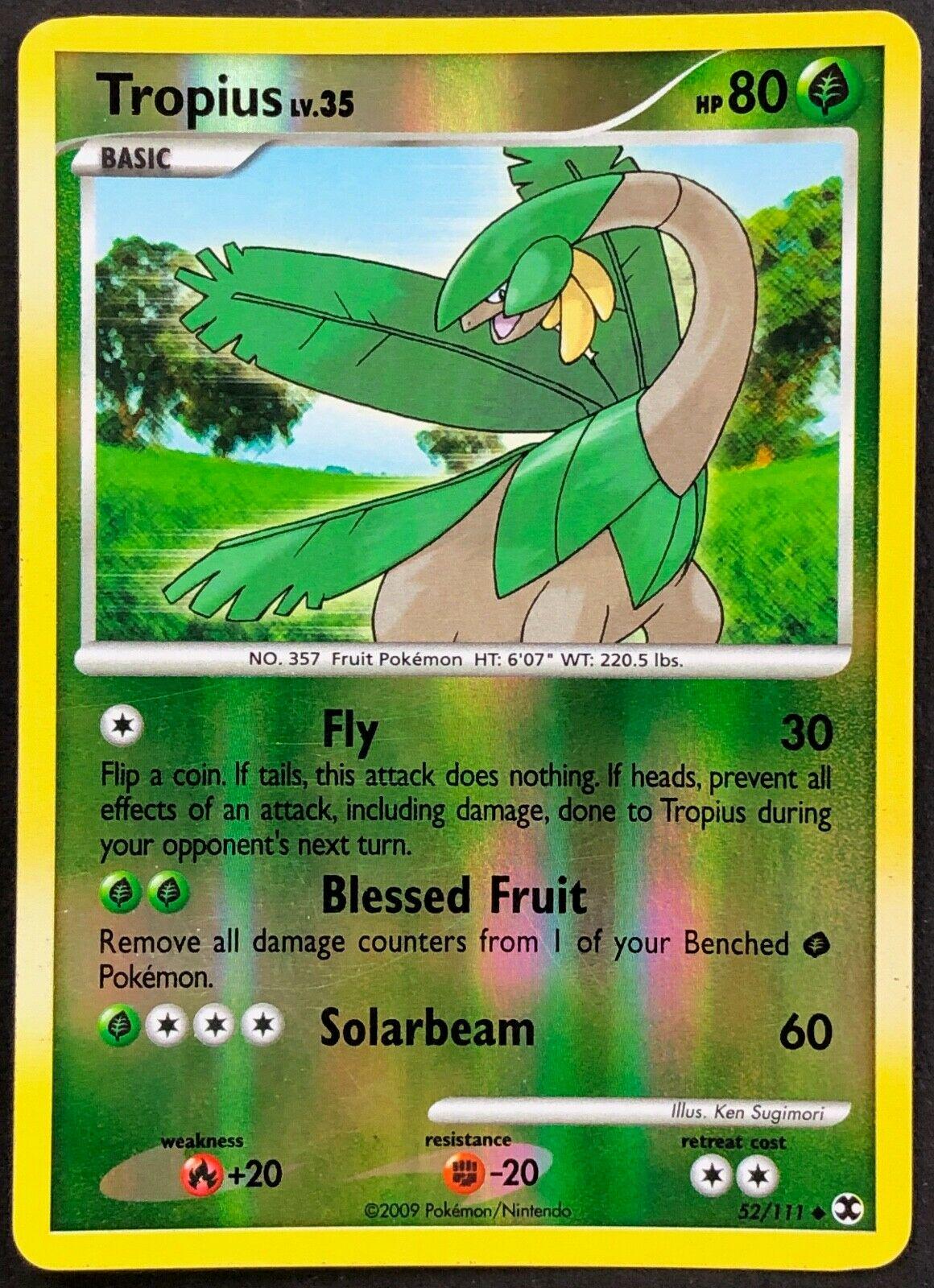 Tropius authentic Reverse Holographic Pokemon Card Fermi Bubbles Grading B+