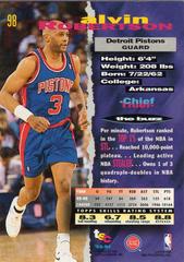 Back Of Card | Alvin Robertson Basketball Cards 1993 Stadium Club