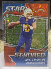 Justin Herbert [Red Circles] Football Cards 2021 Panini Rookies and Stars Studded Prices
