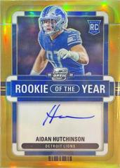 Aidan Hutchinson [Rookie of the Year Autograph Gold] #ROY-AH Football Cards 2022 Panini Contenders Optic Rookie of the Year Prices