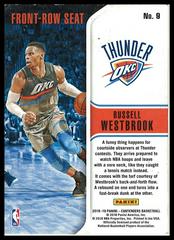 Card Back | Russell Westbrook [Retail] Basketball Cards 2018 Panini Contenders Front-Row Seat
