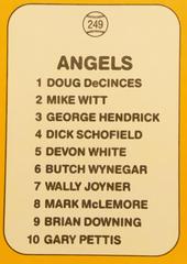 Rear | Angels Checklist Baseball Cards 1987 Donruss Opening Day