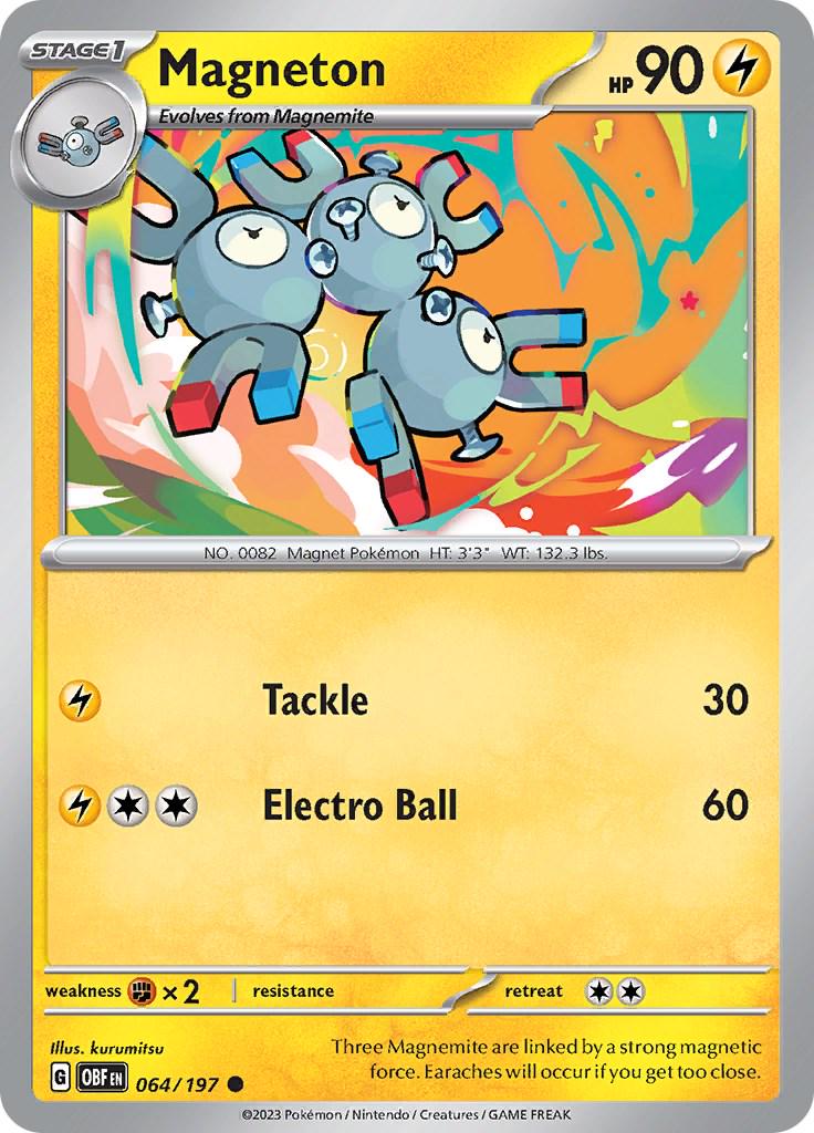 Magneton #64 Pokemon Obsidian Flames