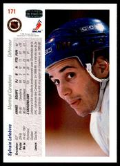 Back | Sylvain Lefebvre Hockey Cards 1991 Upper Deck