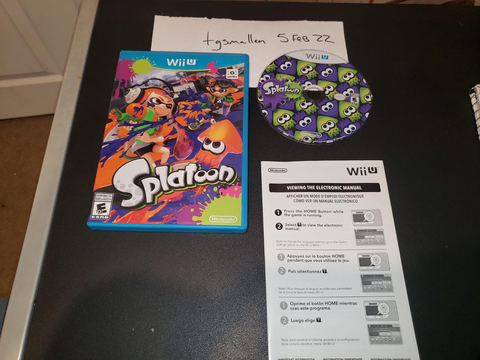 Splatoon Item, Box, and Manual Wii U
