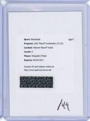 Shaquille O'Neal [Playoff] Basketball Cards 2021 Panini Contenders Veteran Ticket Autograph Prices