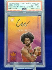 Coby White [Citrine] Basketball Cards 2019 Panini Court Kings Fresh Paint Autographs Prices