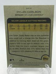 Back Of Card | Dylan Carlson Baseball Cards 2022 Topps Heritage New Age Performers