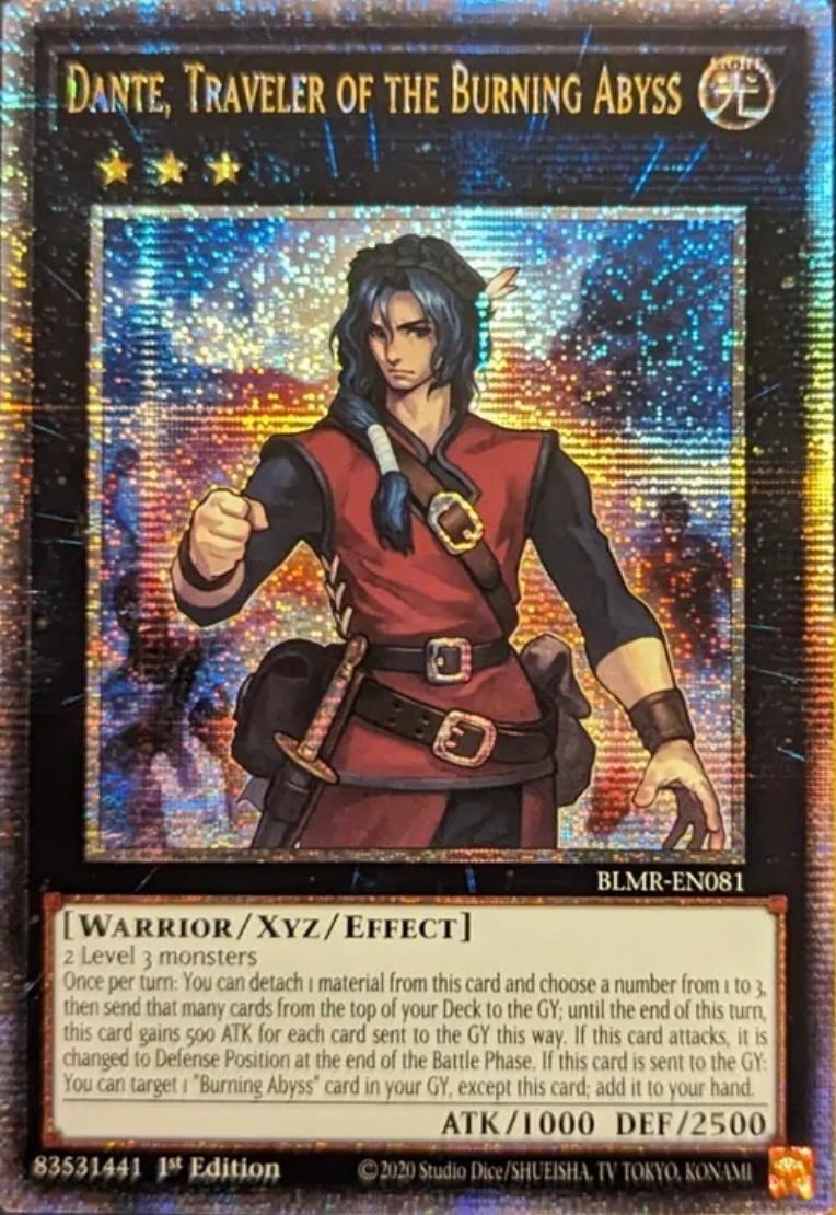 Dante, Traveler of the Burning Abyss [Quarter Century Rare] BLMR-EN081 YuGiOh Battles of Legend: Monstrous Revenge