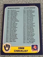 Checklist 482-578 #659 Baseball Cards 1986 Fleer Prices