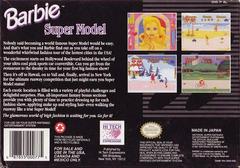 Barbie Super Model - Back | Barbie Super Model Super Nintendo