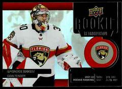 Spencer Knight [Gold] #RR-6 Hockey Cards 2022 Upper Deck Rookie Retrospective Prices