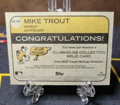 'Back Of Card' | Mike Trout Baseball Cards 2022 Topps Heritage Clubhouse Collection Relics
