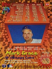 Rear | Mark Grace Baseball Cards 1995 Topps DIII