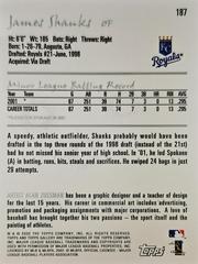 Rear | James Shanks Baseball Cards 2002 Topps Gallery