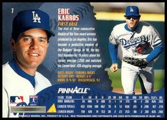 Back Of Card | Eric Karros Baseball Cards 1995 Pinnacle