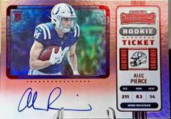 Alec Pierce [SP Variation Autograph Red Zone Ticket] Football Cards 2022 Panini Contenders Prices