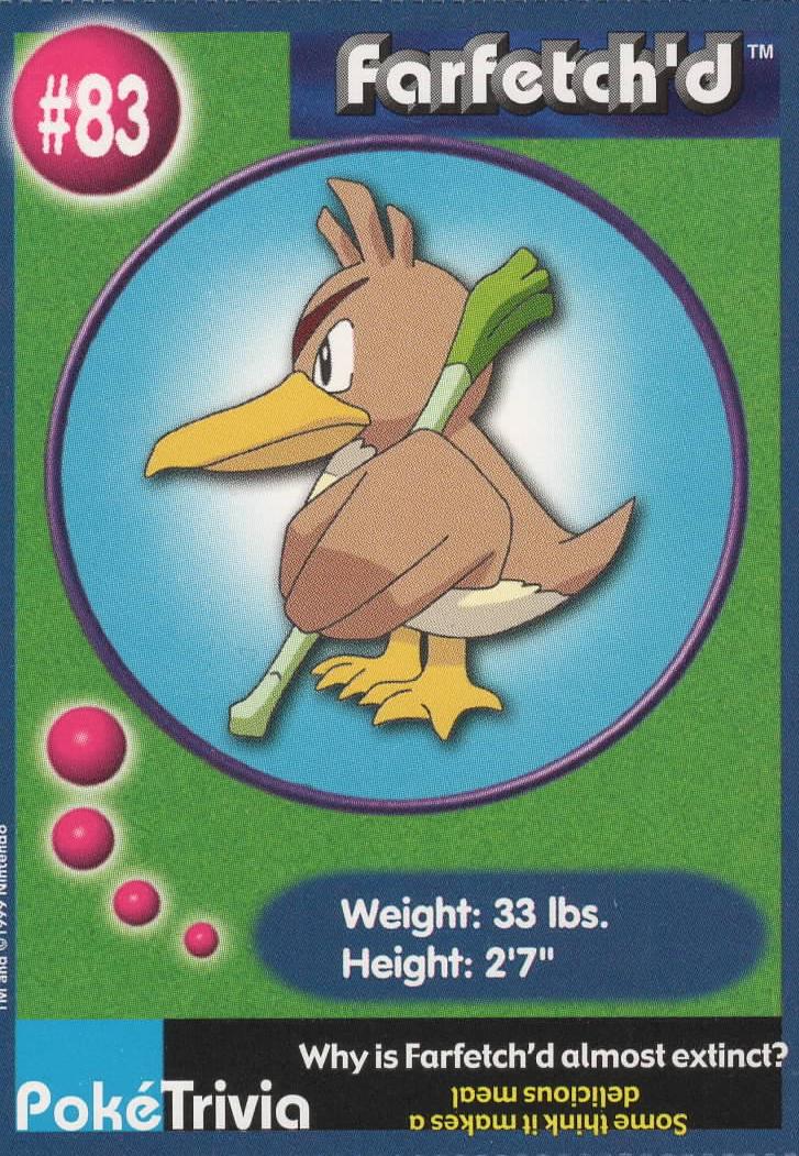 Farfetch'D #83 Pokemon Burger King