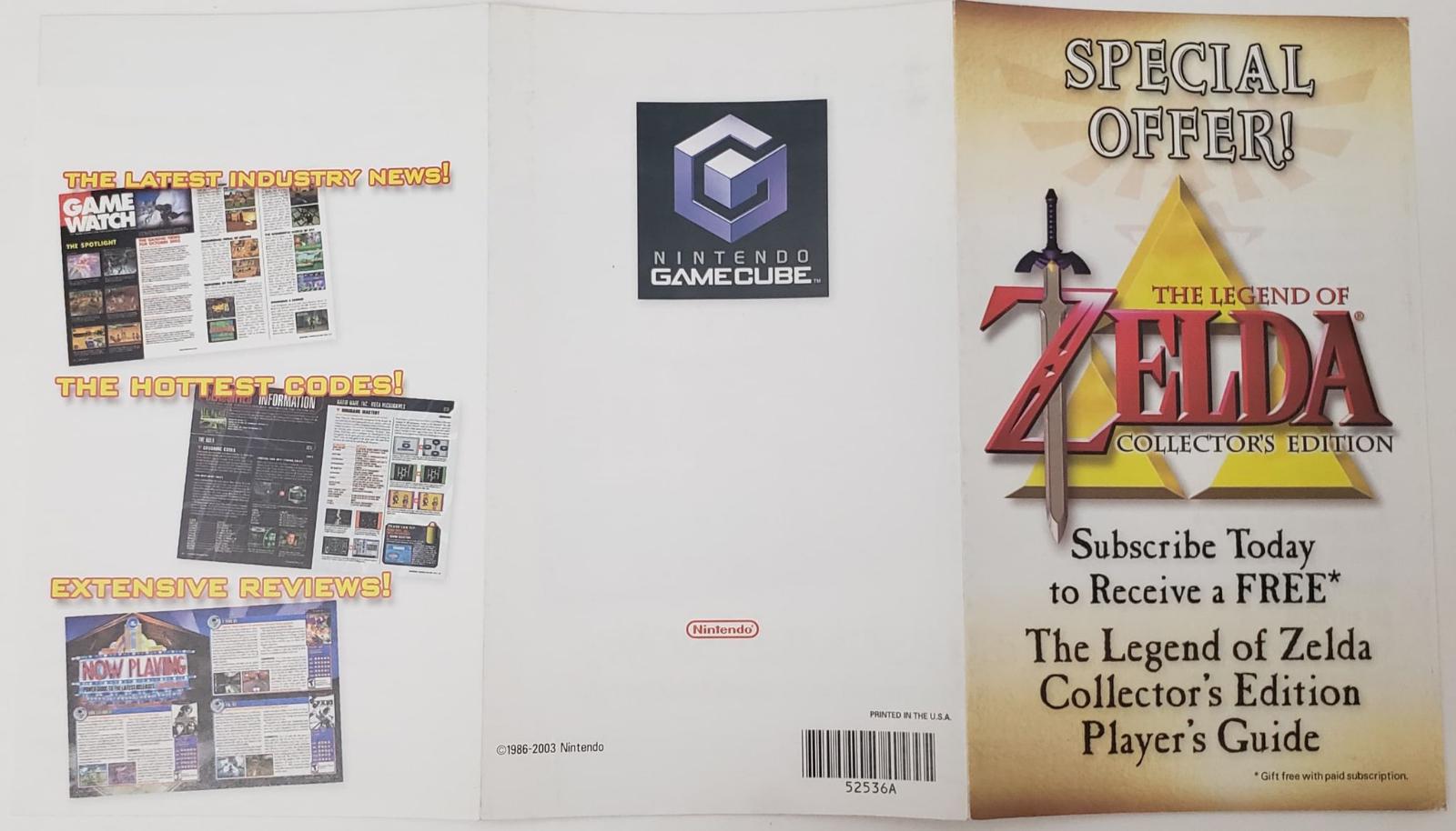 Zelda Collector's Edition Manual only Gamecube