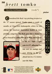 Rear | Brett Tomko Baseball Cards 1998 Upper Deck