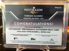 Red #/25 | Yordan Alvarez [Red] Baseball Cards 2023 Topps Postseason Performance Autograph Relics