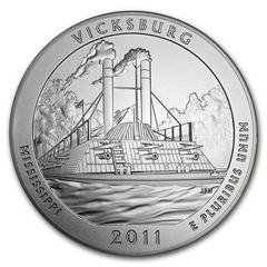 2011 [VICKSBURG] Coins America the Beautiful 5 Oz Prices