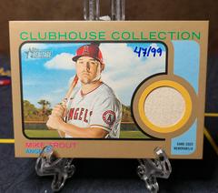 'Front' | Mike Trout Baseball Cards 2022 Topps Heritage Clubhouse Collection Relics