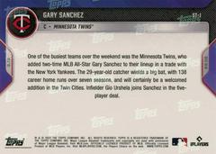Back | Gary Sanchez Baseball Cards 2022 Topps Now Spring Training