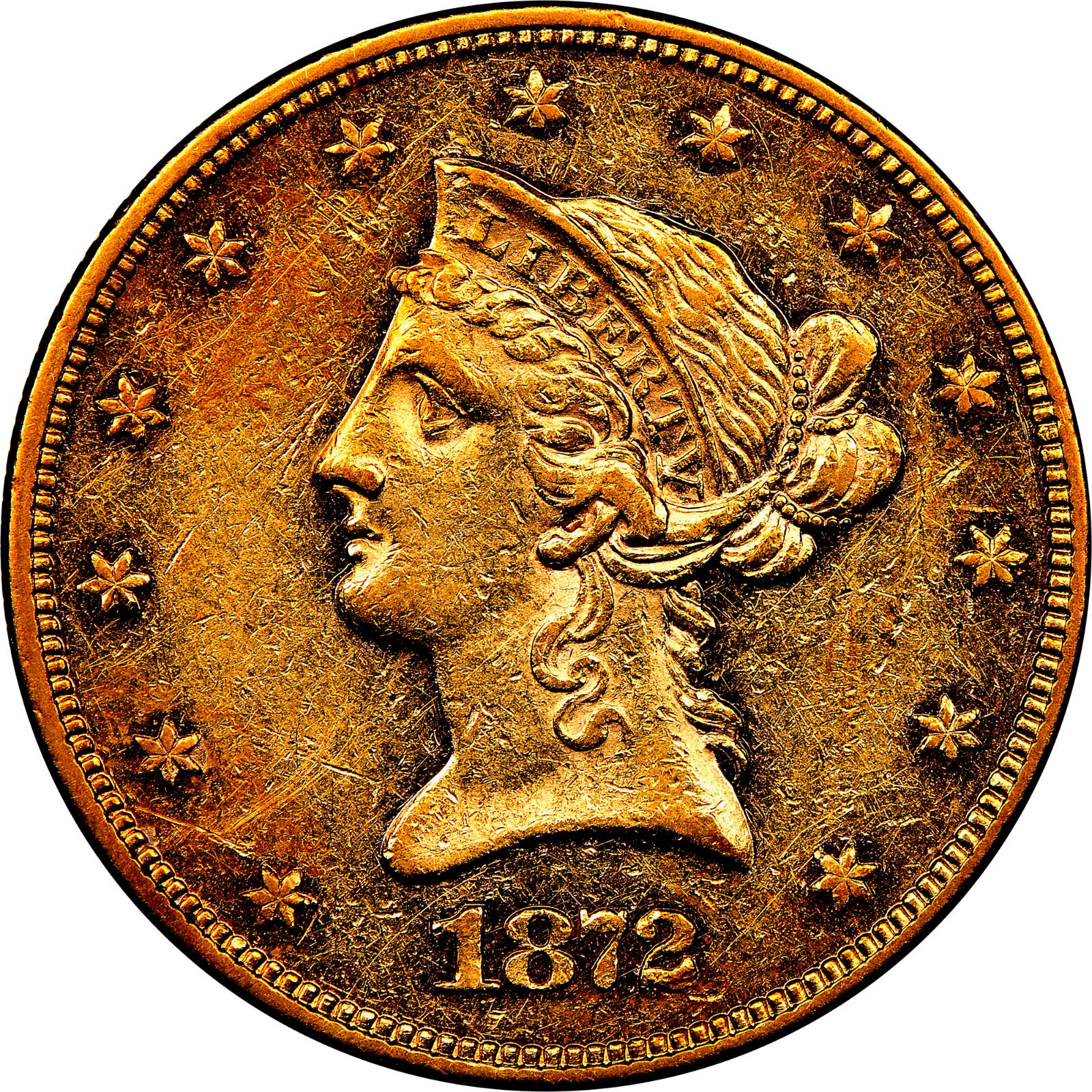 1872 S Coins Liberty Head Gold Eagle