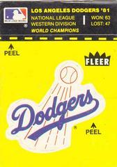 Los Angeles Dodgers #NNA Baseball Cards 1982 Fleer Team Logo Stickers Prices