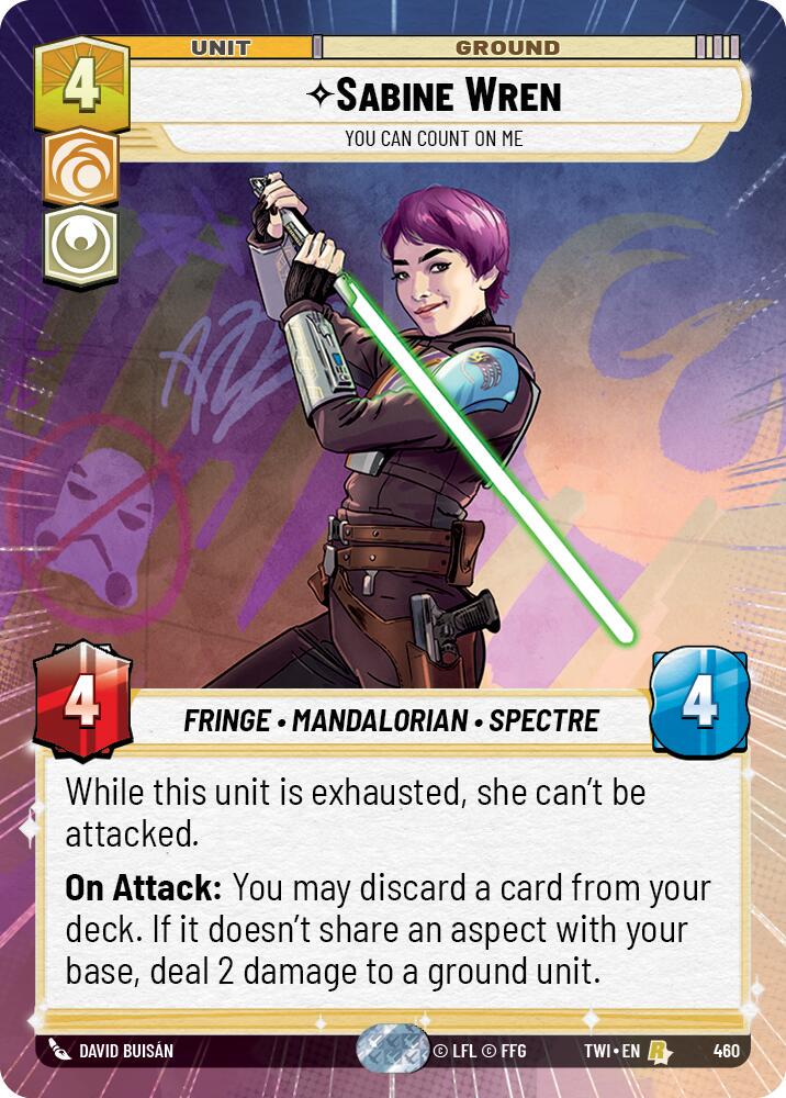 Sabine Wren - You Can Count On Me [Hyperspace Foil] #460 Star Wars Unlimited: Twilight of the Republic