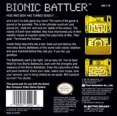 Bionic Battler - Back | Bionic Battler GameBoy