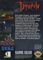 Bram Stoker'S Dracula - Back | Bram Stoker's Dracula Sega Game Gear