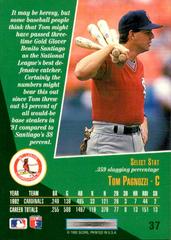 Back Of Card | Tom Pagnozzi Baseball Cards 1993 Score Select