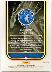 Back Of Card | Anthony Edwards [Green Prizm] Basketball Cards 2020 Panini Select Rookie Selections