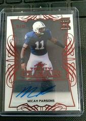 Micah Parsons [Red] #CA-MP1 Football Cards 2021 Leaf Trinity Clear Autograph Prices