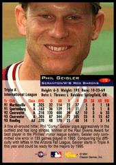 Back Of Card | Phil Geisler Baseball Cards 1994 Classic